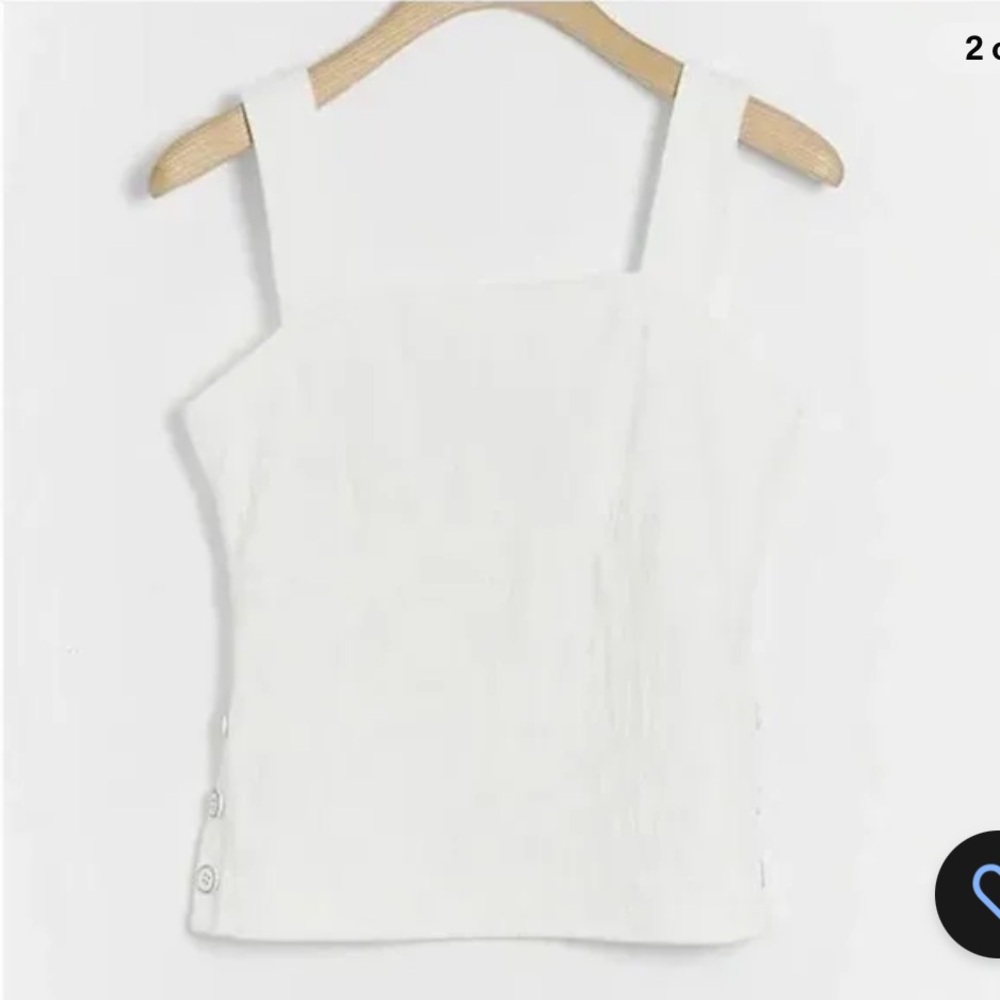 NWT Maeve by Anthropologie Callie Button-Side Tank in white size small